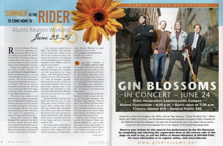 RU Alumni Weekend-Gin Blossoms Spread