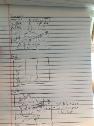 Crudely drawn storyboard